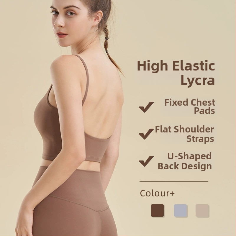 Lycra vienos dalies jogos liemenė su sling tipo liemenėlė, smūgio atsparus moterų sportiniai apatiniai