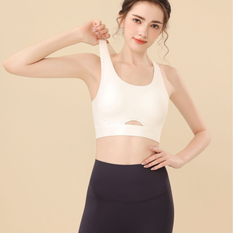 Top sport fără cusături, stil tank — Hongxing, Nylon/Poliamid, Cup complet, Bretele fixe duble, Fără cârlig, Respirabil