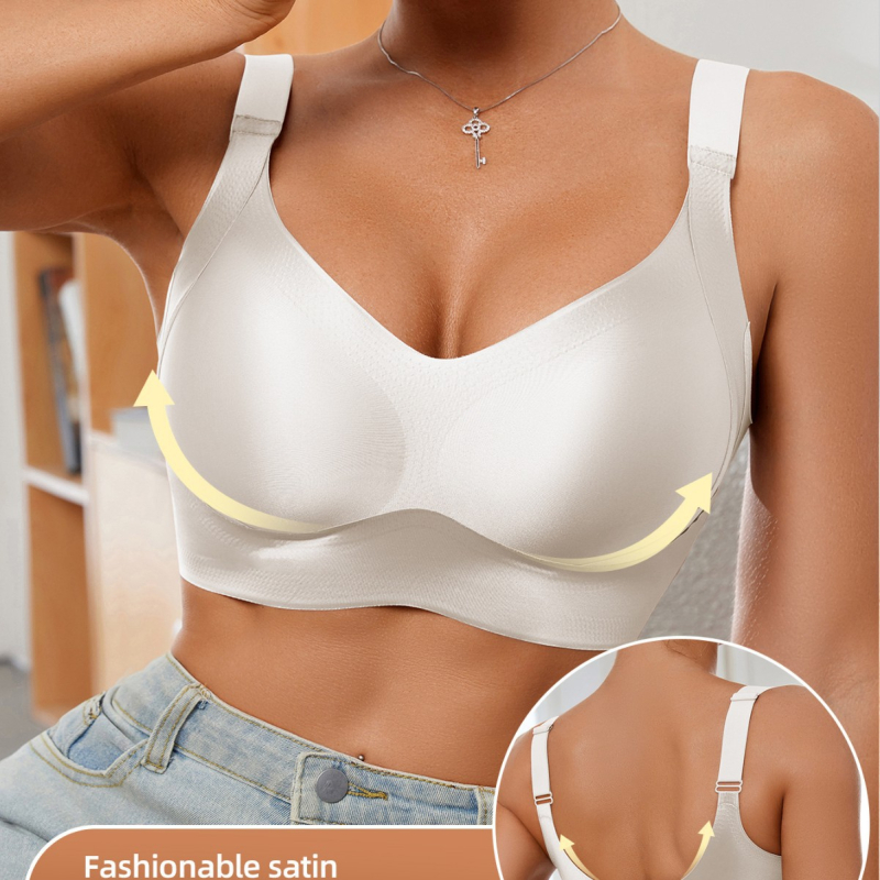 Nothing Γυναικείο αθλητικό σουτιέν με καλύμματα 3/4, λεπτό μορφοποιημένο κύπελλο, σταθεροί ιμάντες, πίσω κούμπωμα με τρεις σειρές, μαλακή στήριξη και διαμόρφωση