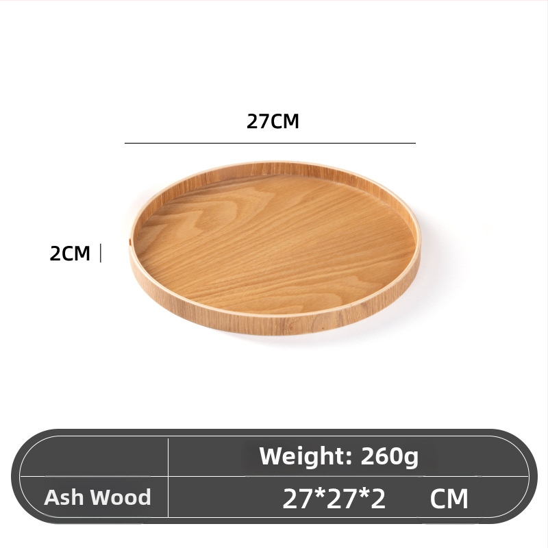 Medinė apvali lėkštė, japonų stilius, vientisas raštas, su logotipo įspaudu