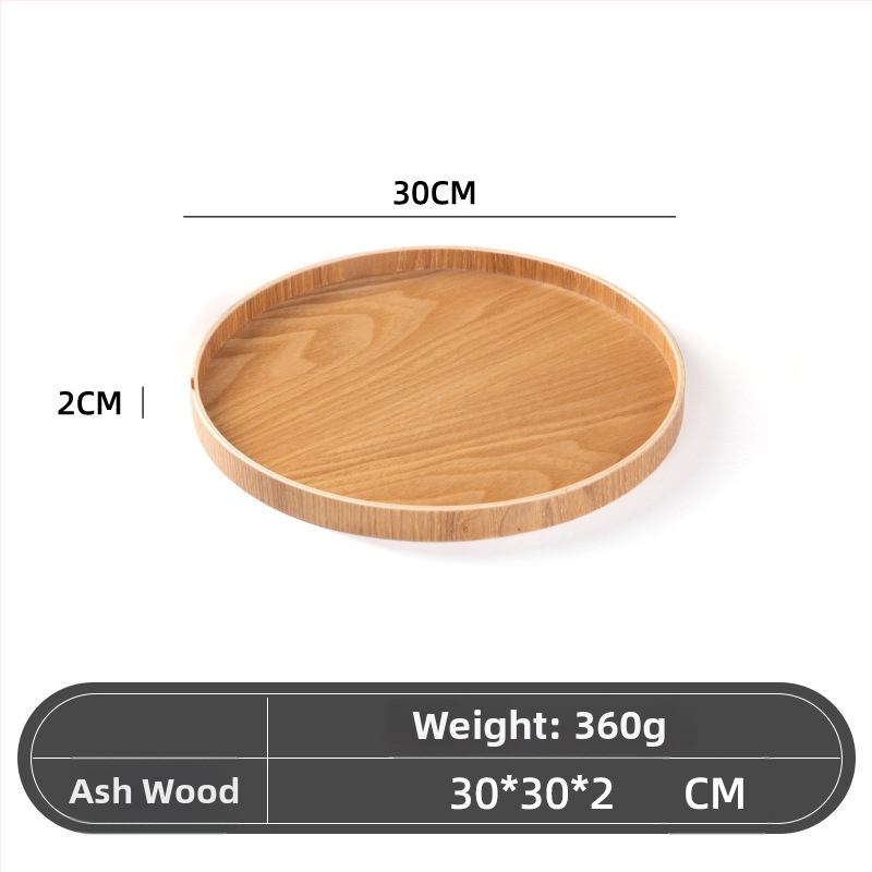 Medinė apvali lėkštė, japonų stilius, vientisas raštas, su logotipo įspaudu