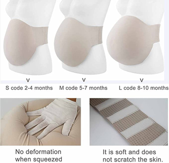 Falošné tehotenské bruško pre filmové rekvizity, priedušné, bez stôp, neviditeľné, hrubý bavlnený materiál