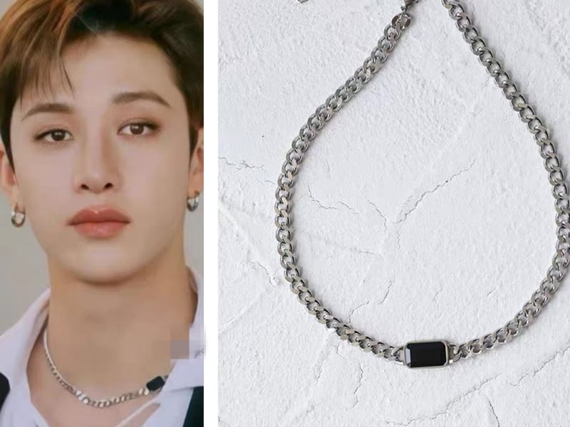 Ogrlica s kapljastim privjeskom, titan čelik, elektroplatirano, O-chain, unisex