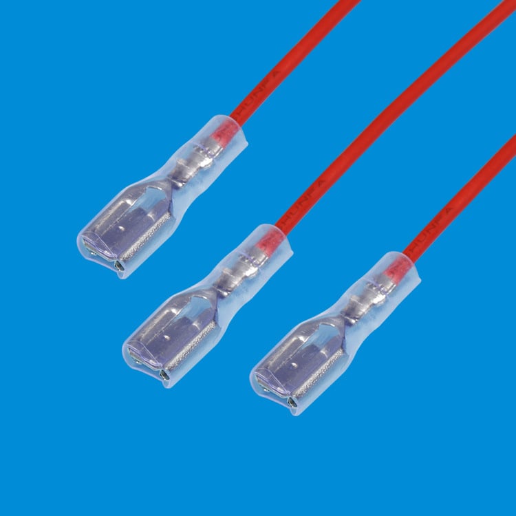 YX-187 Rugós terminál vezeték, 1 pólus, 7 vezető, érintkezők foszforbronzból, védőburkolat, Plug-In csatlakozó