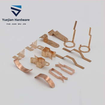 Vadošs kontakta loks elektronikas/bateriju piederumiem, Modelis YJ772 — Materiāli: fosfora bronza, berilija vara BeCu un nerūsējošā tērauda štancētas daļas — Zīmols Guangdong Sword