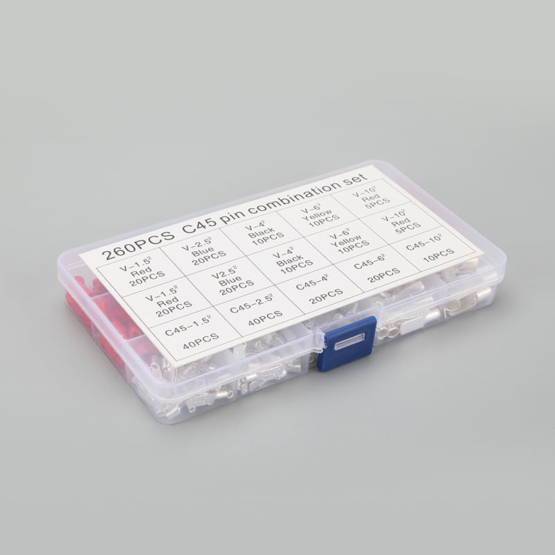 C45 penge terminál blokk – réz vezeték csatlakozó, 260 darabos készlet, FS márka, elektromos alkalmazások