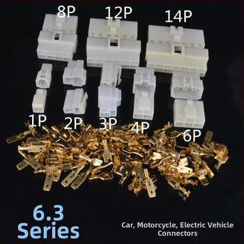 6.3 sērijas auto konektoru komplekts, vīriešu un sieviešu savienotāji ar vadu aizsargapvalku, auto vadu komplektācijai