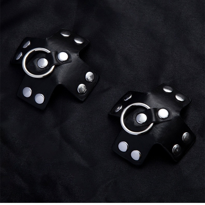 Keresztezett alakú szilikon mellpatch, láthatatlan a ruhák alatt, ultra vékony, fém díszítéssel