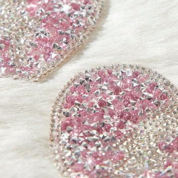 Σιλικονούχα αυτοκόλλητα θηλών, σχήμα πετάλου, υπερ-λεπτά, αόρατα, χωρίς ίχνη, με μεταλλική διακόσμηση