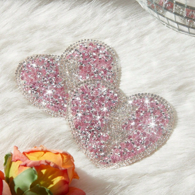 Σιλικονούχα αυτοκόλλητα θηλών, σχήμα πετάλου, υπερ-λεπτά, αόρατα, χωρίς ίχνη, με μεταλλική διακόσμηση