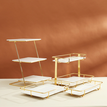 Porcelán desszertállvány az asztalhoz, gyümölcs tál, könnyed luxus stílus, egyszerű stílus, prémium minőség