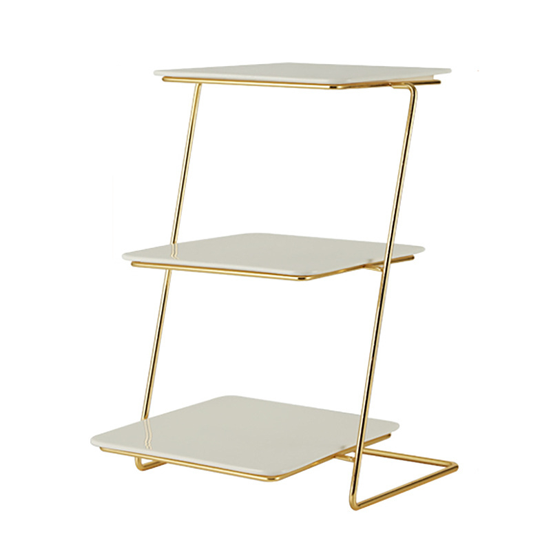 Porcelán desszertállvány az asztalhoz, gyümölcs tál, könnyed luxus stílus, egyszerű stílus, prémium minőség