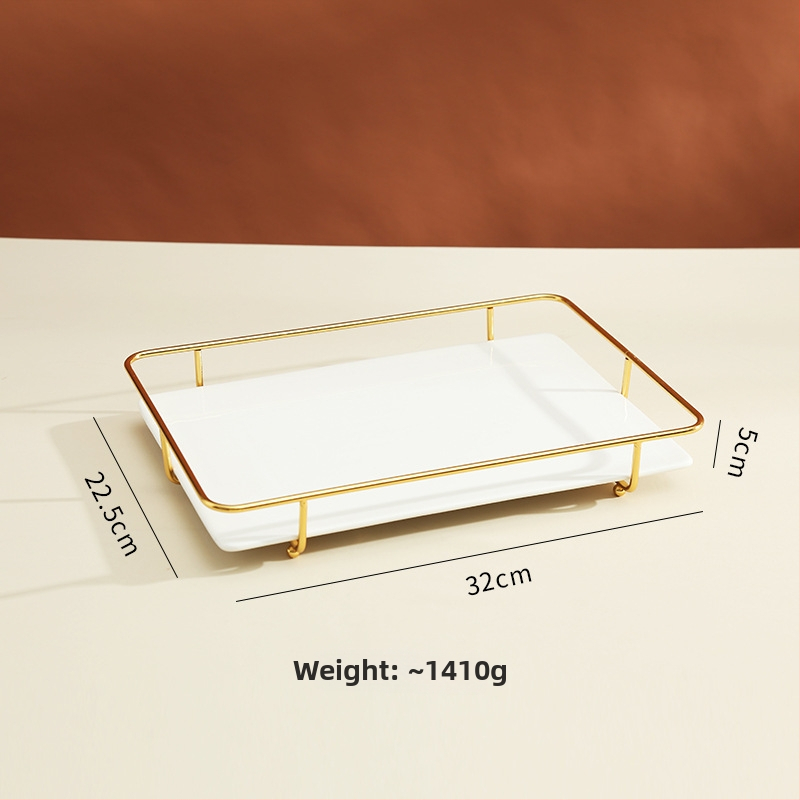 Porcelán desszertállvány az asztalhoz, gyümölcs tál, könnyed luxus stílus, egyszerű stílus, prémium minőség