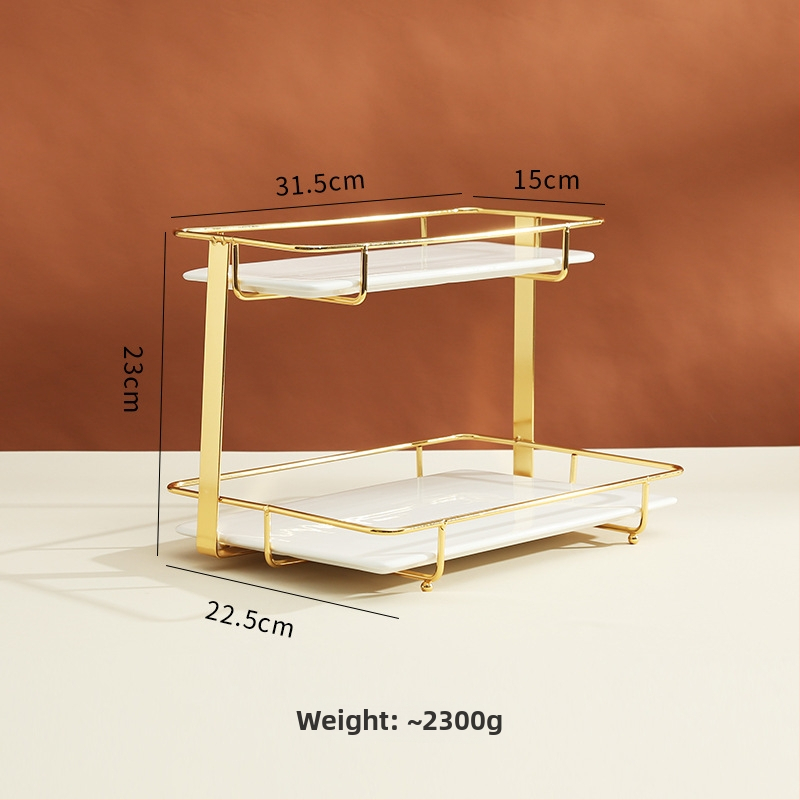Porcelán desszertállvány az asztalhoz, gyümölcs tál, könnyed luxus stílus, egyszerű stílus, prémium minőség