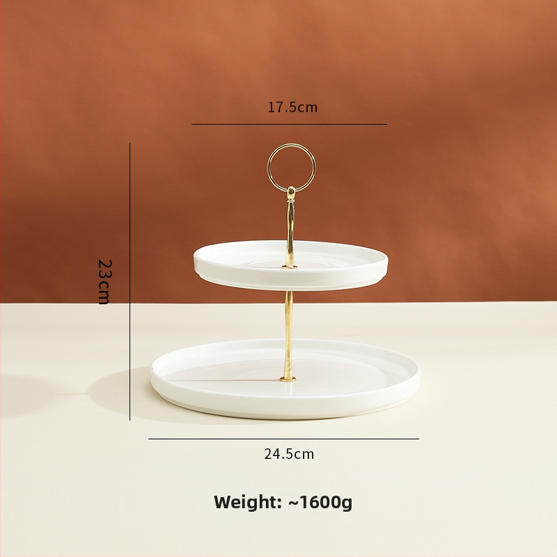Porcelán desszertállvány az asztalhoz, gyümölcs tál, könnyed luxus stílus, egyszerű stílus, prémium minőség