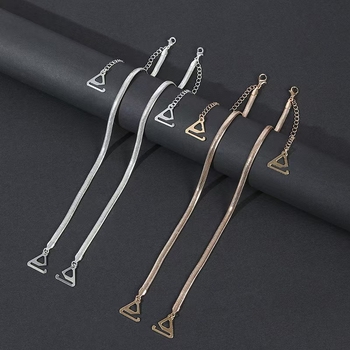 Nailoniniai liemenėlės dirželiai su plonomis metalinėmis juostelėmis — nematomas dizainas, atvira nugara, reguliuojami, moterims; tinka kasdieniam dėvėjimui, vestuvėms ir maudymuisi