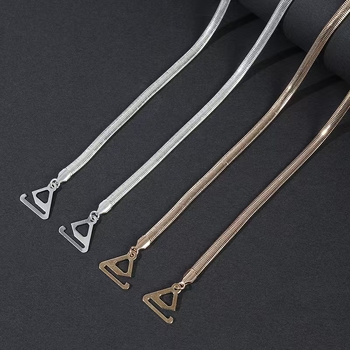 Nailoniniai liemenėlės dirželiai su plonomis metalinėmis juostelėmis — nematomas dizainas, atvira nugara, reguliuojami, moterims; tinka kasdieniam dėvėjimui, vestuvėms ir maudymuisi