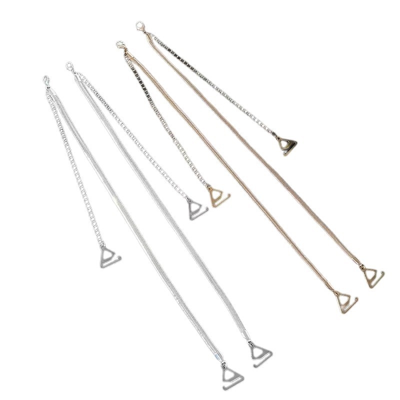 Nailoniniai liemenėlės dirželiai su plonomis metalinėmis juostelėmis — nematomas dizainas, atvira nugara, reguliuojami, moterims; tinka kasdieniam dėvėjimui, vestuvėms ir maudymuisi