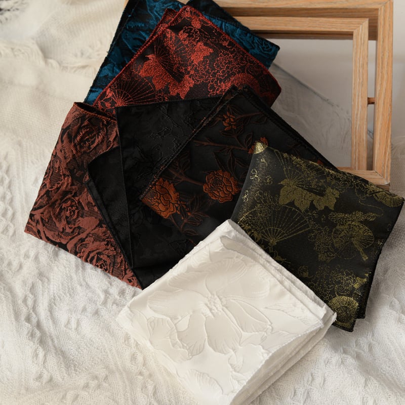 Džepni rubac — retro Jacquard poliester tkanina, mrežasti uzorak