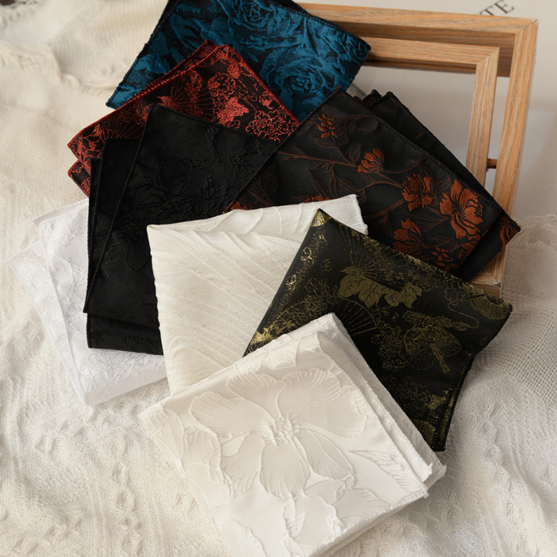 Džepni rubac — retro Jacquard poliester tkanina, mrežasti uzorak