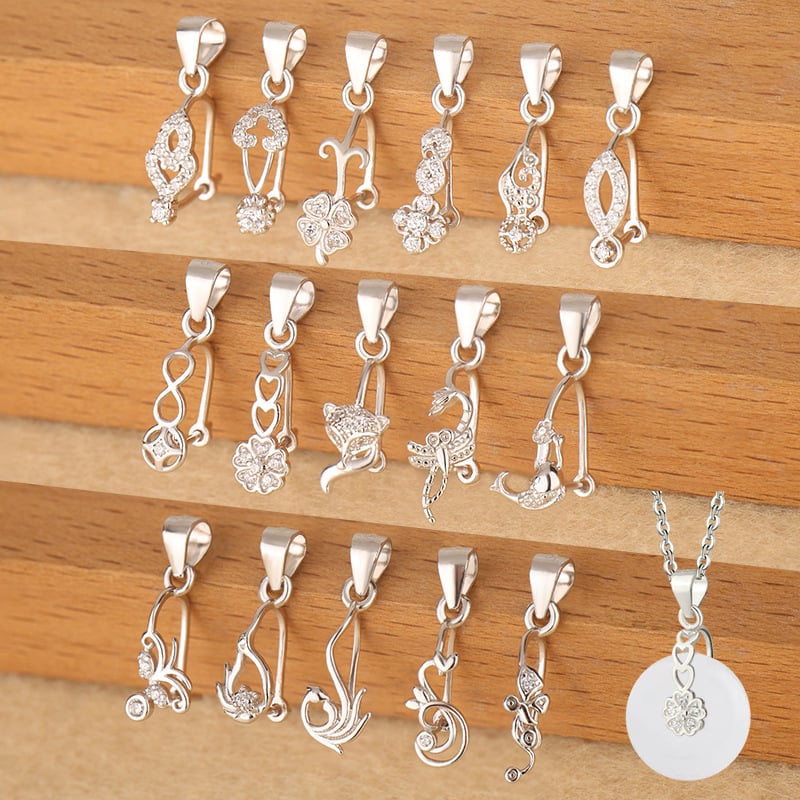 DIY nakit dodatak, S925 srebrni privjesak s kopčom za ogrlicu s jade Budom, elektroplatiranje, nišni stil, plemeniti uzorak