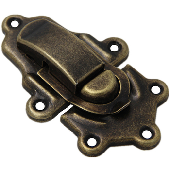 Голяма желязна заключалка за дървени кутии — Polygonum, новокитайски стил, електроплакиране, подходяща за дървени кутии, опаковъчни кутии и кутии за бижута