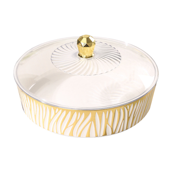 Fedéllel gyümölcstál – műanyag, könnyed luxus textúra, európai stílus, nagy kapacitás száraz gyümölcsre és édességekre