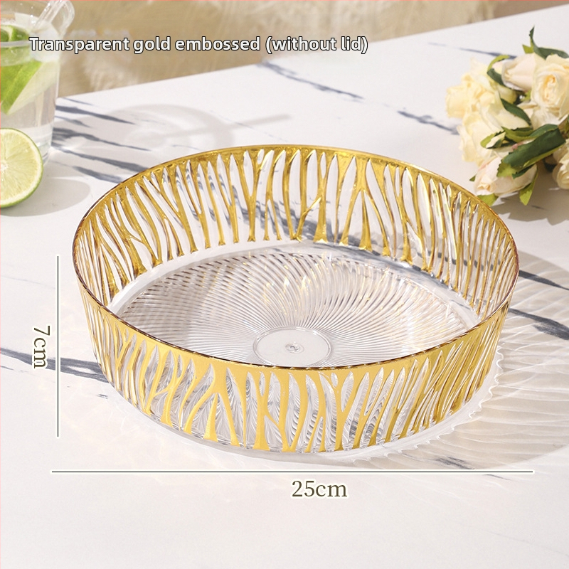 Fedéllel gyümölcstál – műanyag, könnyed luxus textúra, európai stílus, nagy kapacitás száraz gyümölcsre és édességekre