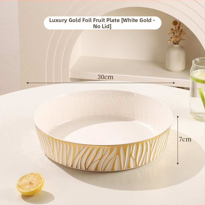 Fedéllel gyümölcstál – műanyag, könnyed luxus textúra, európai stílus, nagy kapacitás száraz gyümölcsre és édességekre