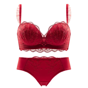 Безжичен бюстгальтер с дантела, чашка 3/4, нейлонова основа, памучна подплата 70–80%, откачващи се двойни презрамки