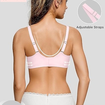 Безжичен безшевен сутиен за жени - 3/4 чашка, чашка от пяна, нейлон, задно закопчаване с три реда куки, мека опора, дишащ
