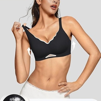 Безжичен безшевен сутиен за жени - 3/4 чашка, чашка от пяна, нейлон, задно закопчаване с три реда куки, мека опора, дишащ