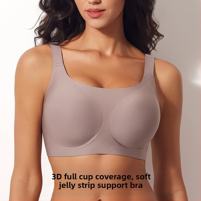 Bevielis sportinis liemenėlis su pilnomis kaušėmis, plonos formuotos kaušės, fiksuoti pečių dirželiai, nugaros užsegimas su keturiomis eilėmis kablių, kvėpuojanti nailono medžiaga su elastano įdaru