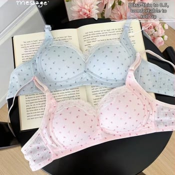 Безшевен дантелен бюстгальтер, 3/4 чашка, тънък формован панел с пяна, найлон със спандекс, закопчаване на гърба с три реда куки, презрамки фиксирани