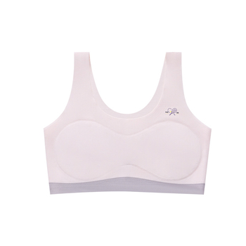 Gornji dio trening gaćica za djevojčice dobi od 9 do 13 godina, najlonska tkanina s podstavom od spandexa, puni košarice s tankim oblikovanim spužvicama, fiksirani dvostruki naramenice, prozračno i upija znoj.