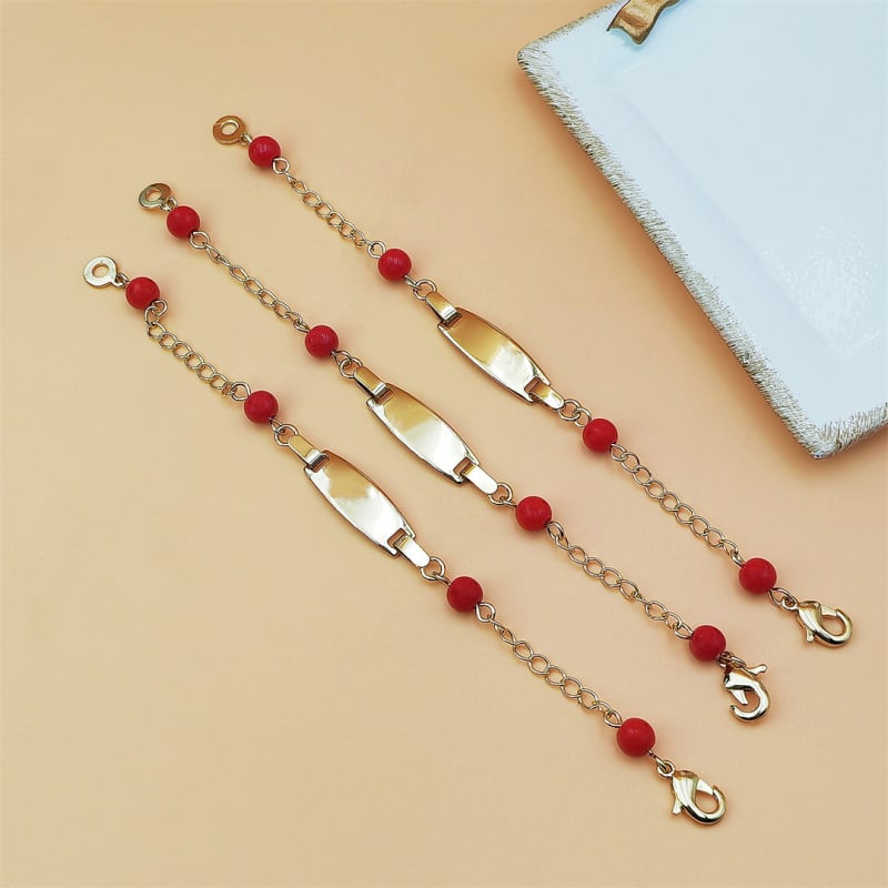 Детска гривна с мъниста от агат, форма на анимационен герой, прост стил, медна основа, електроплакиране, радиозащита, за деца над 10 години