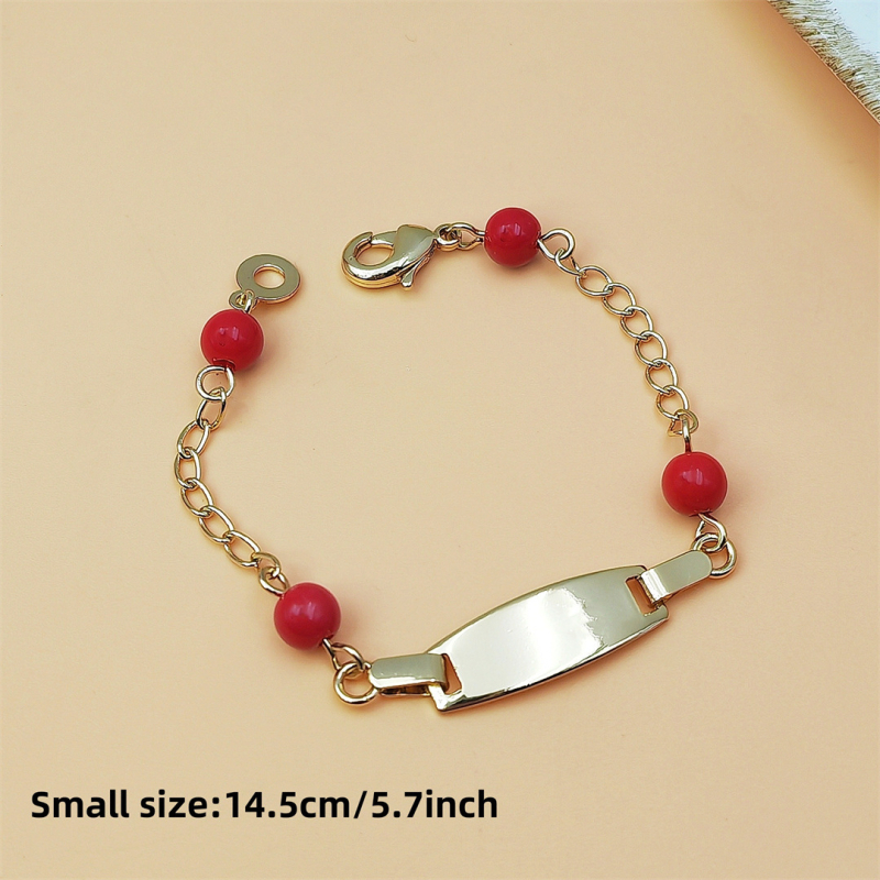 Детска гривна с мъниста от агат, форма на анимационен герой, прост стил, медна основа, електроплакиране, радиозащита, за деца над 10 години