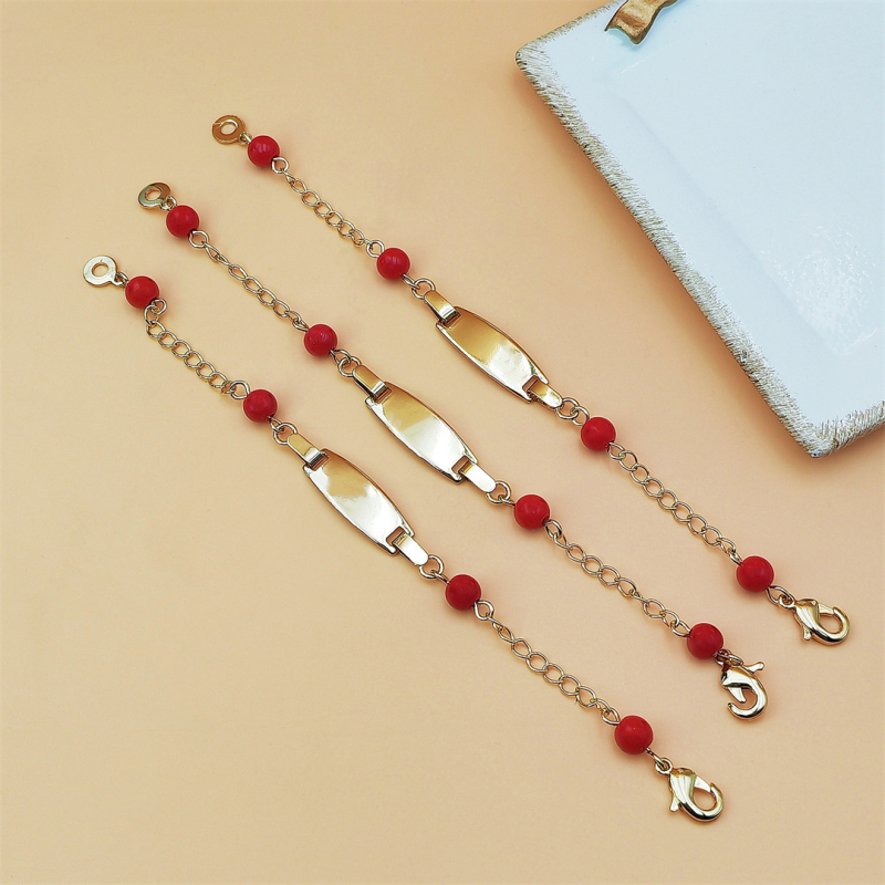 Детска гривна с мъниста от агат, форма на анимационен герой, прост стил, медна основа, електроплакиране, радиозащита, за деца над 10 години