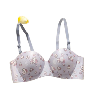 Сутиен безжичен, безшевен, с принт, чашка 3/4, свалящи се двойни презрамки