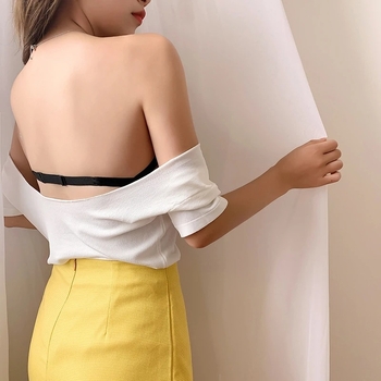 Σουτιέν χωρίς τιράντες, με чашка 1/2, μορφή καλουπιού: άνω λεπτή και κάτω παχιά, αόρατο, βασικό ύφασμα νάιλον 50–70%