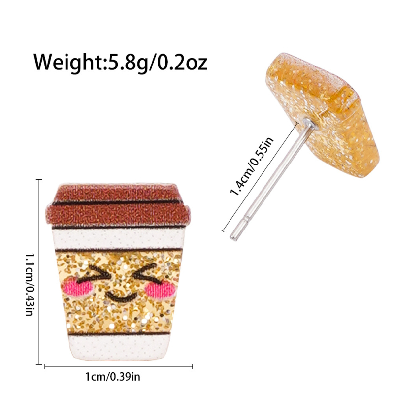 Cercei pentru copii în stil desen animat, din plastic/rezină, pentru vârste de la 3 ani în sus, ambalate individual, posibilitatea imprimării logo-ului