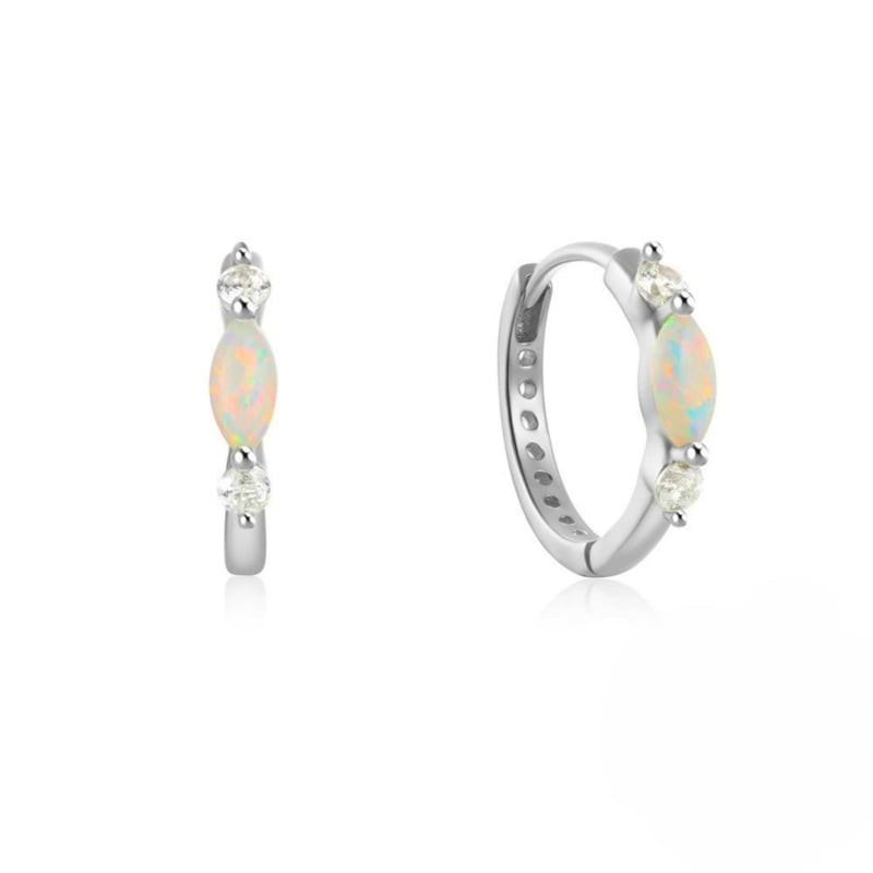 Opal naušnice – srebro 925, kamenje montirano, oblik životinja/zodijak, bakreni postovi, težina 1,1 g