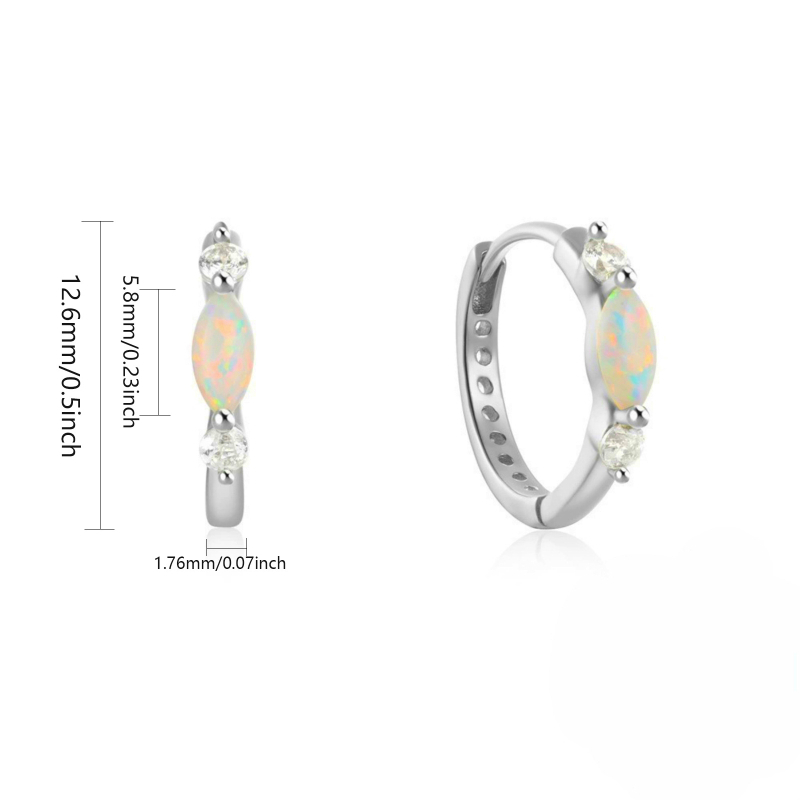 Opal naušnice – srebro 925, kamenje montirano, oblik životinja/zodijak, bakreni postovi, težina 1,1 g