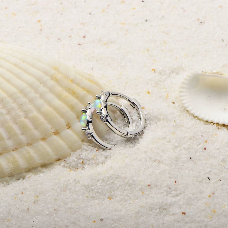 Opal naušnice – srebro 925, kamenje montirano, oblik životinja/zodijak, bakreni postovi, težina 1,1 g