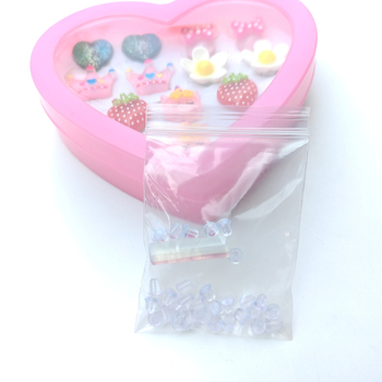 Clips de urechi pentru copii – stil desen animat, formă de inimă, lucrate manual, plastic/rezină, seria Prințesa