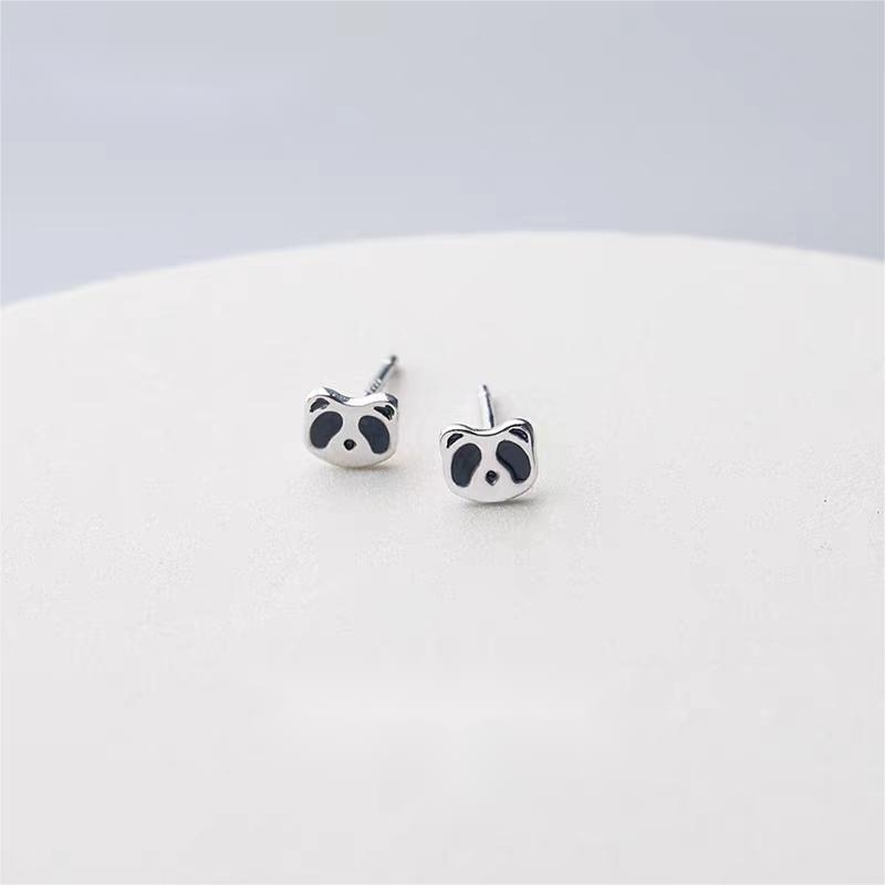 Panda od srebra 999 – mali naušnice za žene, nježni na uho, pogodni za spavanje, naušnice s klinom