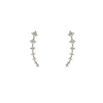 Cercei în stil coreean, formă geometrică, din cupru, placare electro, stil feeric, pentru femei