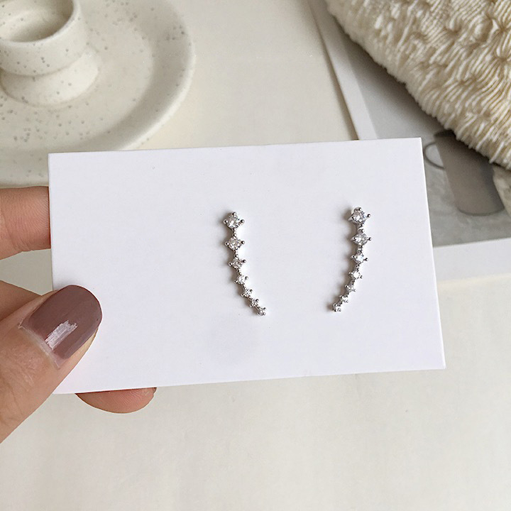 Cercei în stil coreean, formă geometrică, din cupru, placare electro, stil feeric, pentru femei