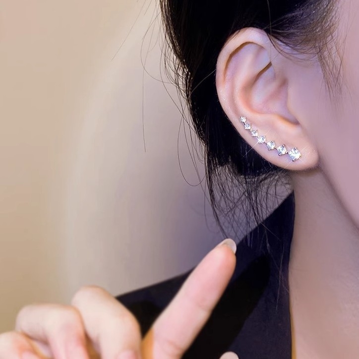 Cercei în stil coreean, formă geometrică, din cupru, placare electro, stil feeric, pentru femei