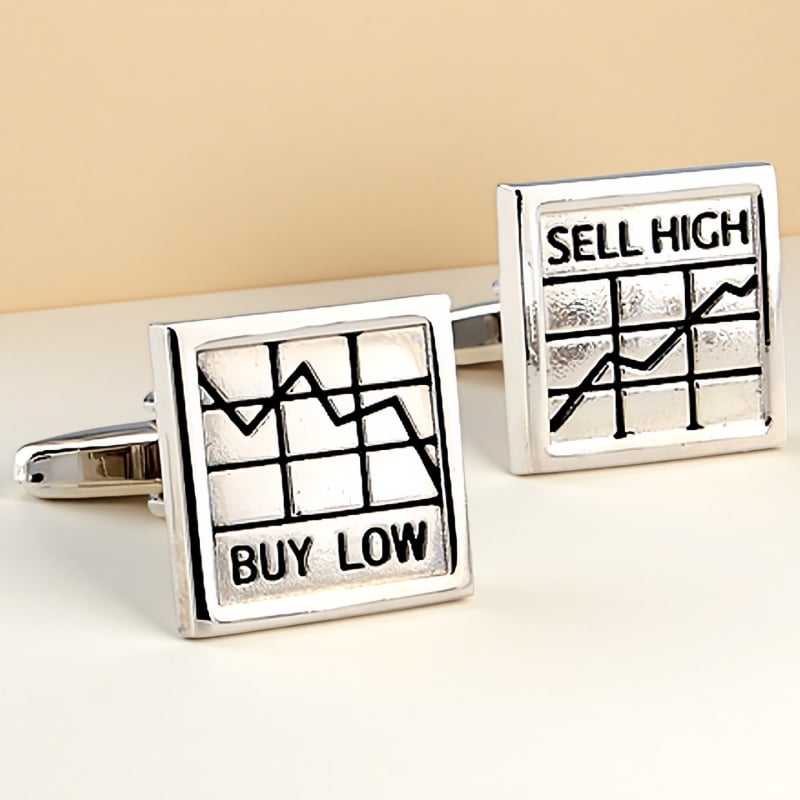 Копчета за ръкавели от стомана, френски унисекс стил, геометрична форма, електроплакиране, бял кристал